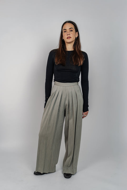 Pantalon à plis